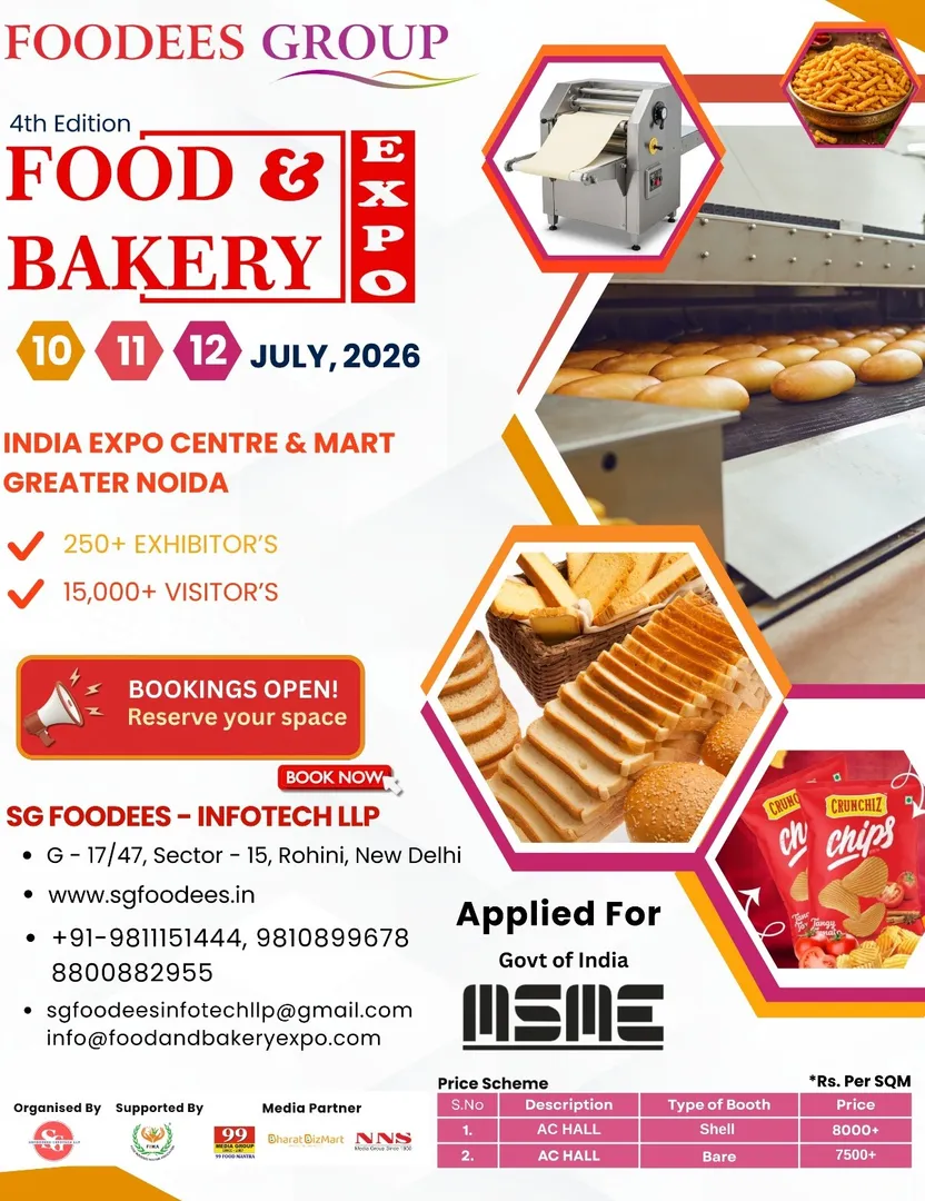 Food & Bakery Expo India 2026 | 4th Edition | Exhibitors, Brands & Opportunities Await