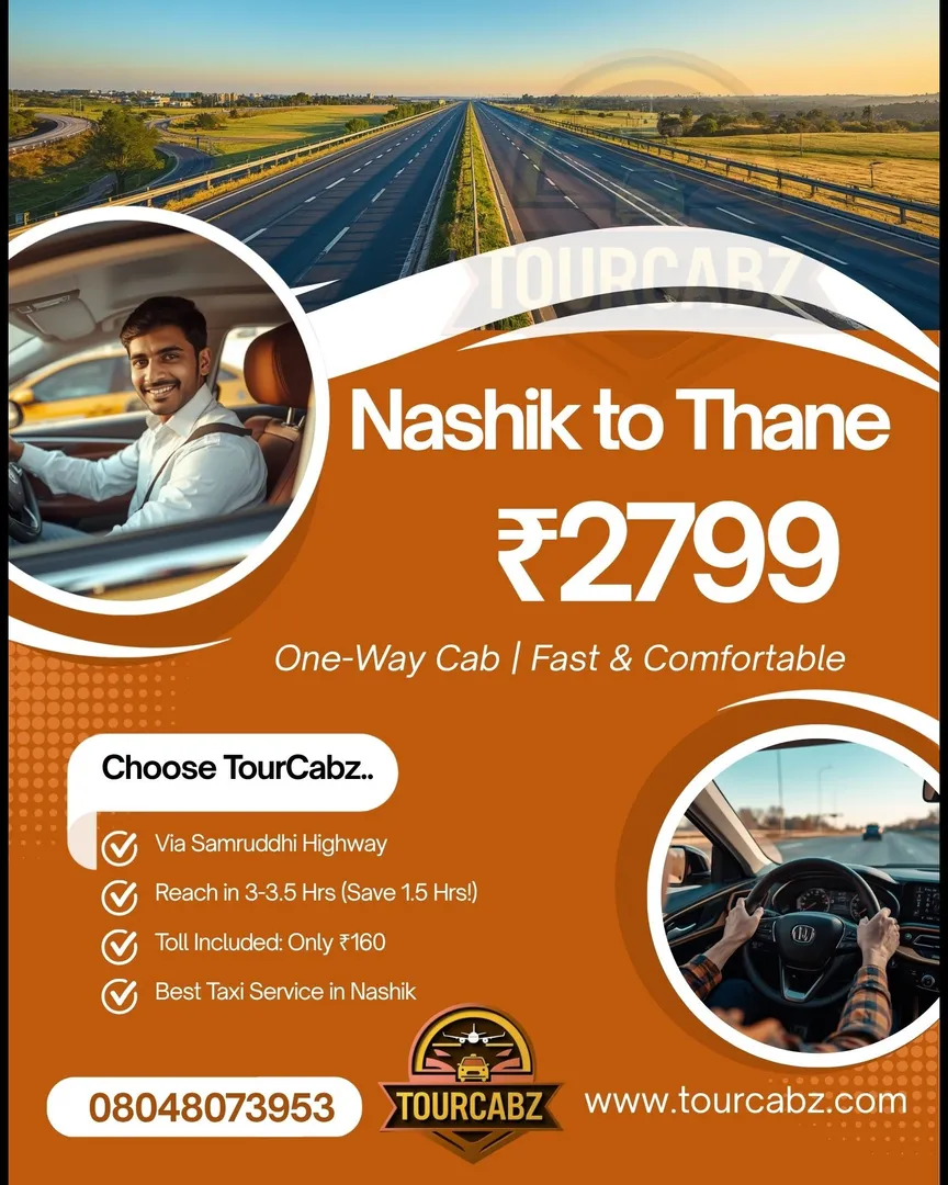 Nashik to Thane One Way Cab @₹2799 | TourCabz | Fast Travel via Samruddhi Highway | Best Taxi Servic