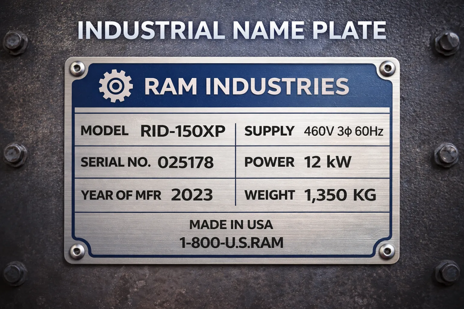 Industrial Name Plate in Pune – Precision and Professional Identity