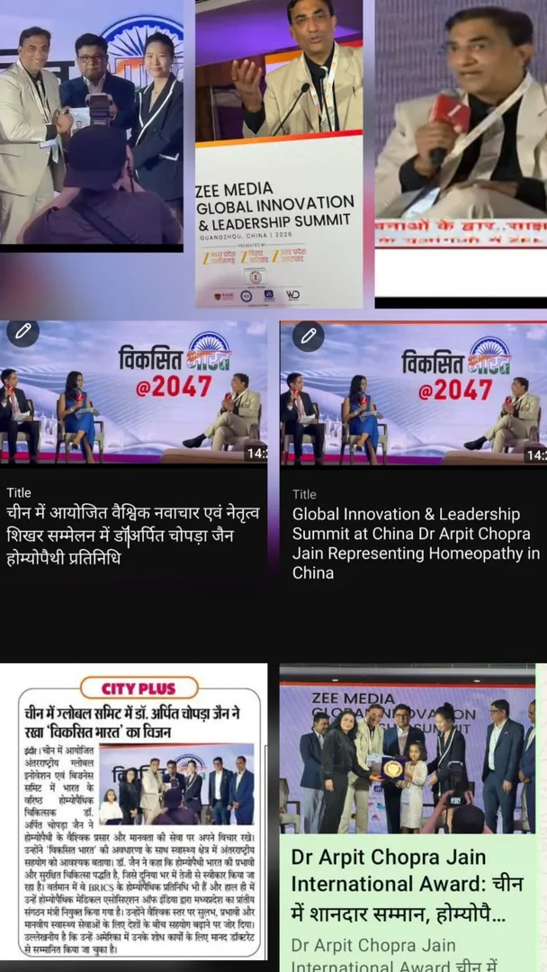 Global Innovation & Leadership Summit at China Dr Arpit Chopra Jain Representing Homeopathy in China...