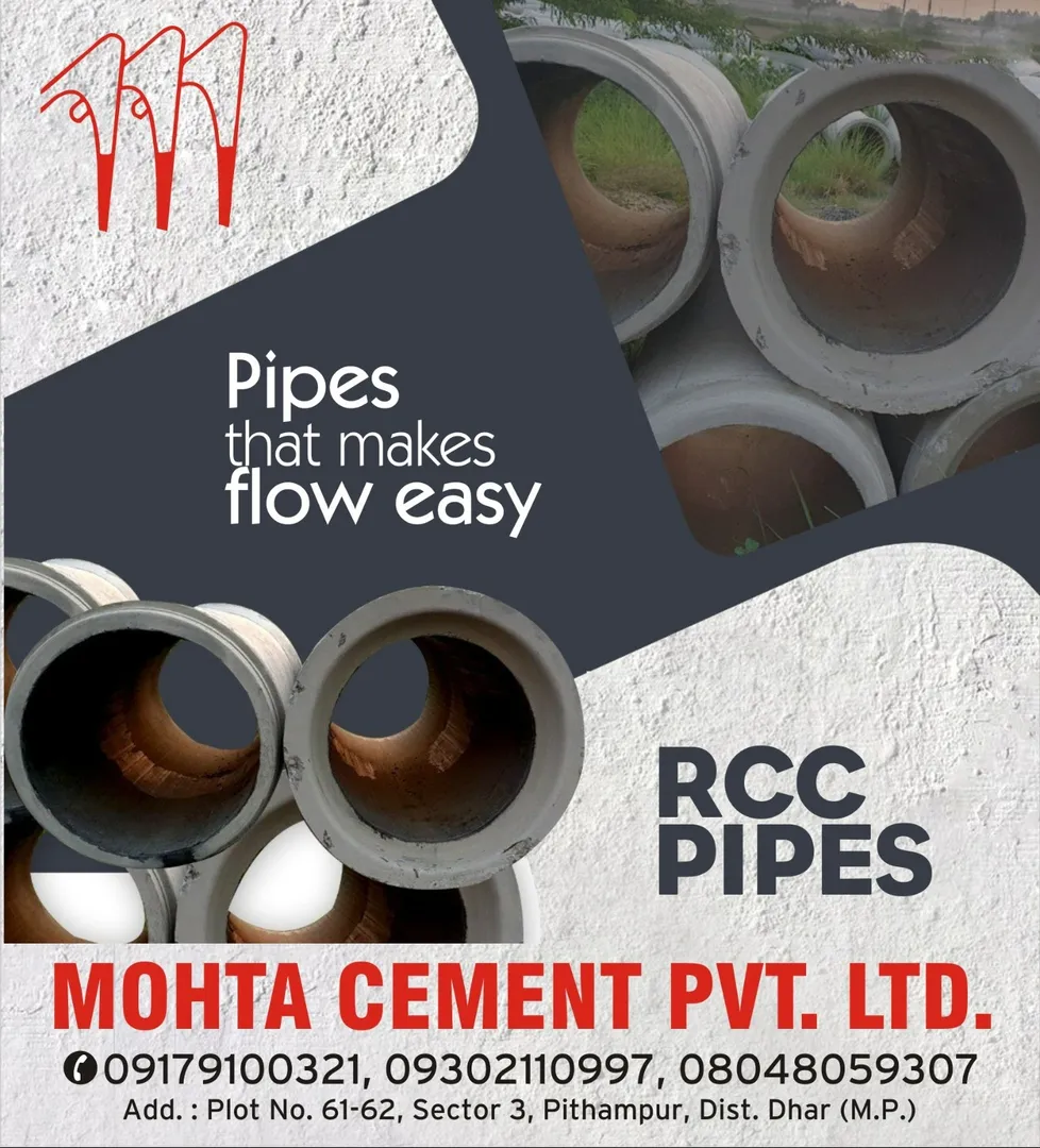 RCC Pipes Distributor In Indore
Looking for a reliable RCC pipes distributor in Indore? Mohta Cement...