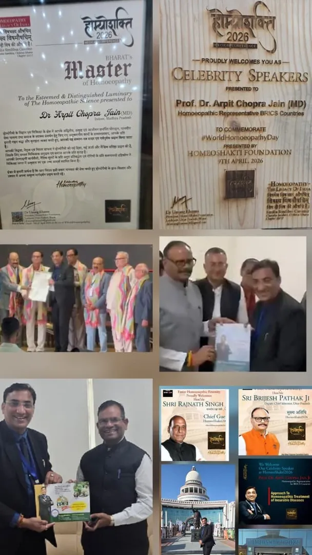at World Homoeopathy Day Homeoshakti Conference Lukhnow for Dr Arpit Chopra Jain (MD Homoeopathy) Di...