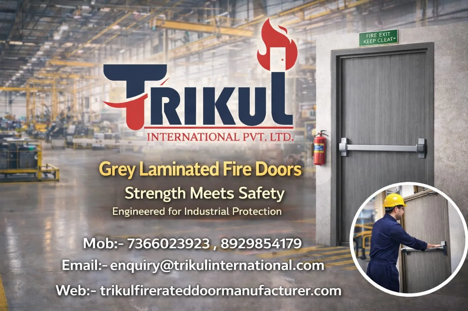 Metal Fire Rated Door Manufacturer in Delhi | Trikul International Pvt. Ltd.