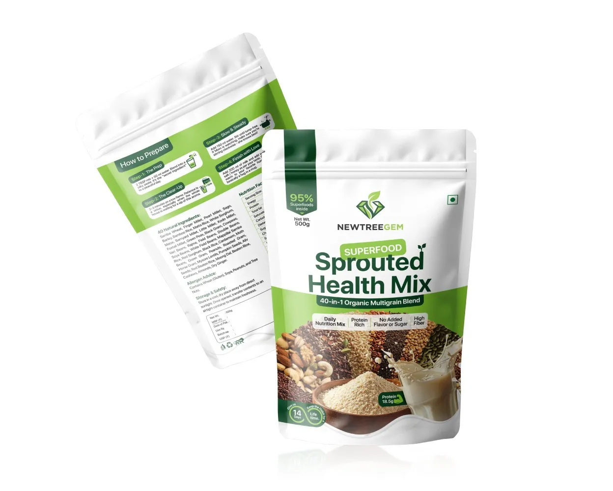 Health Mix Standup Pouch Packaging & Printing Services in Coimbatore