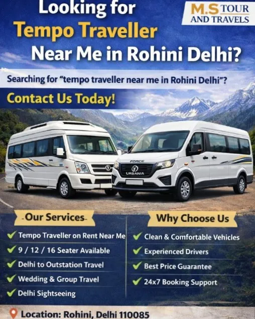 🚐 Looking for Tempo Traveller Near Me in Rohini Delhi?