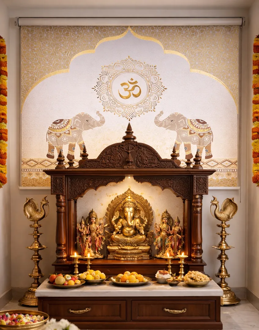 Best Pooja room roller blind supplier in Ghodabandar road thane