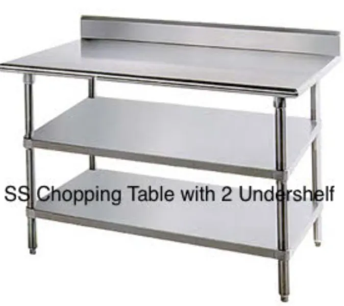 SS Chopping Table with Two Undershelf Manufacturer in Chandigarh for Efficient Food Preparation