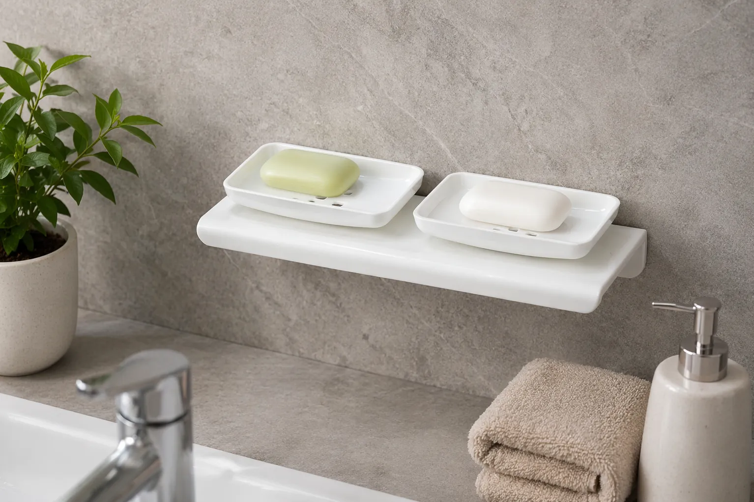 ACRYLIC DOUBLE SOAP DISH