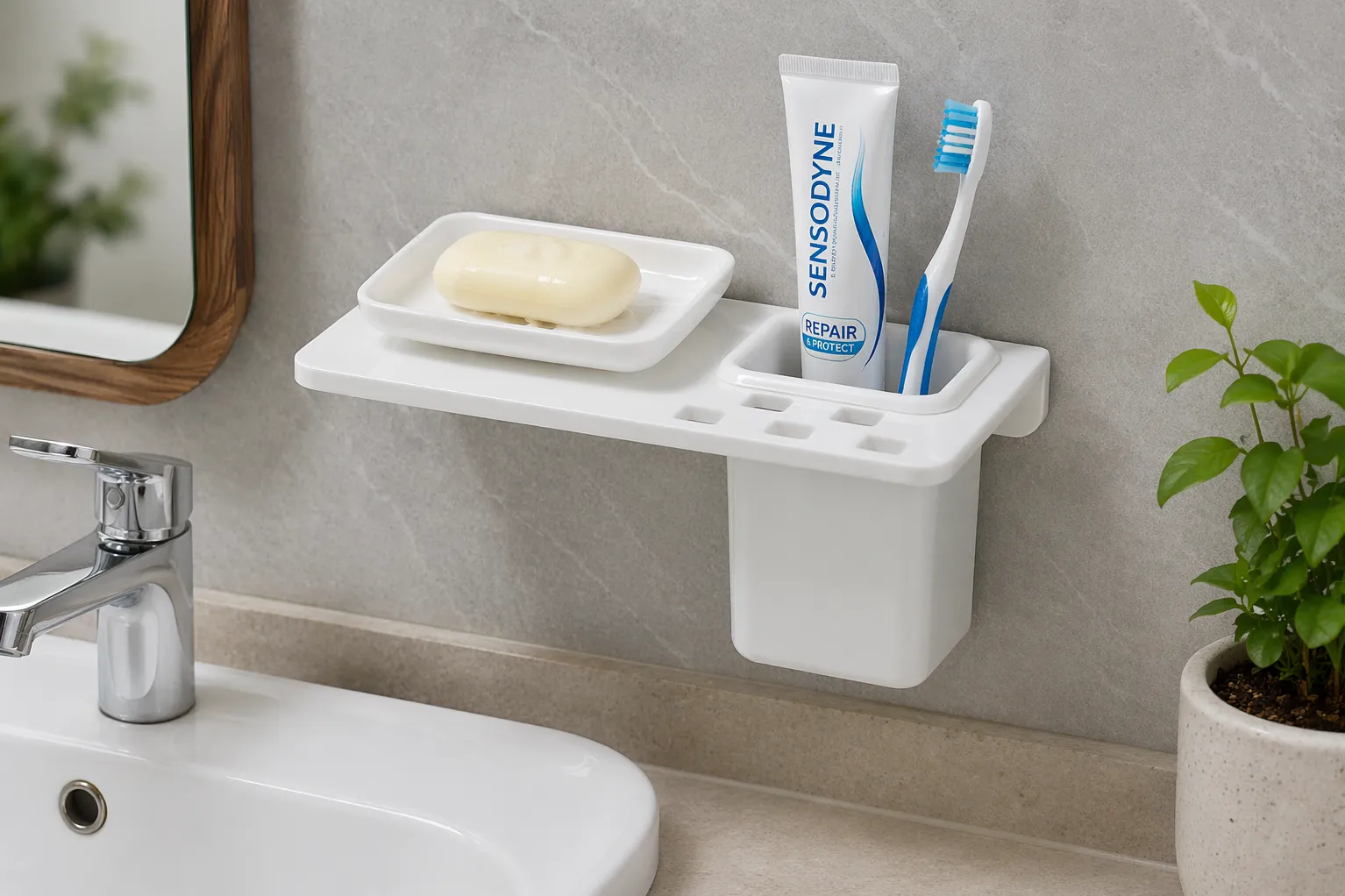 ACRYLIC 2 IN 1 SOAP DISH