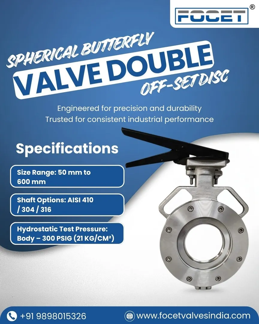 Spherical Butterfly Valve Double Off-Set Disc Manufacturer in India