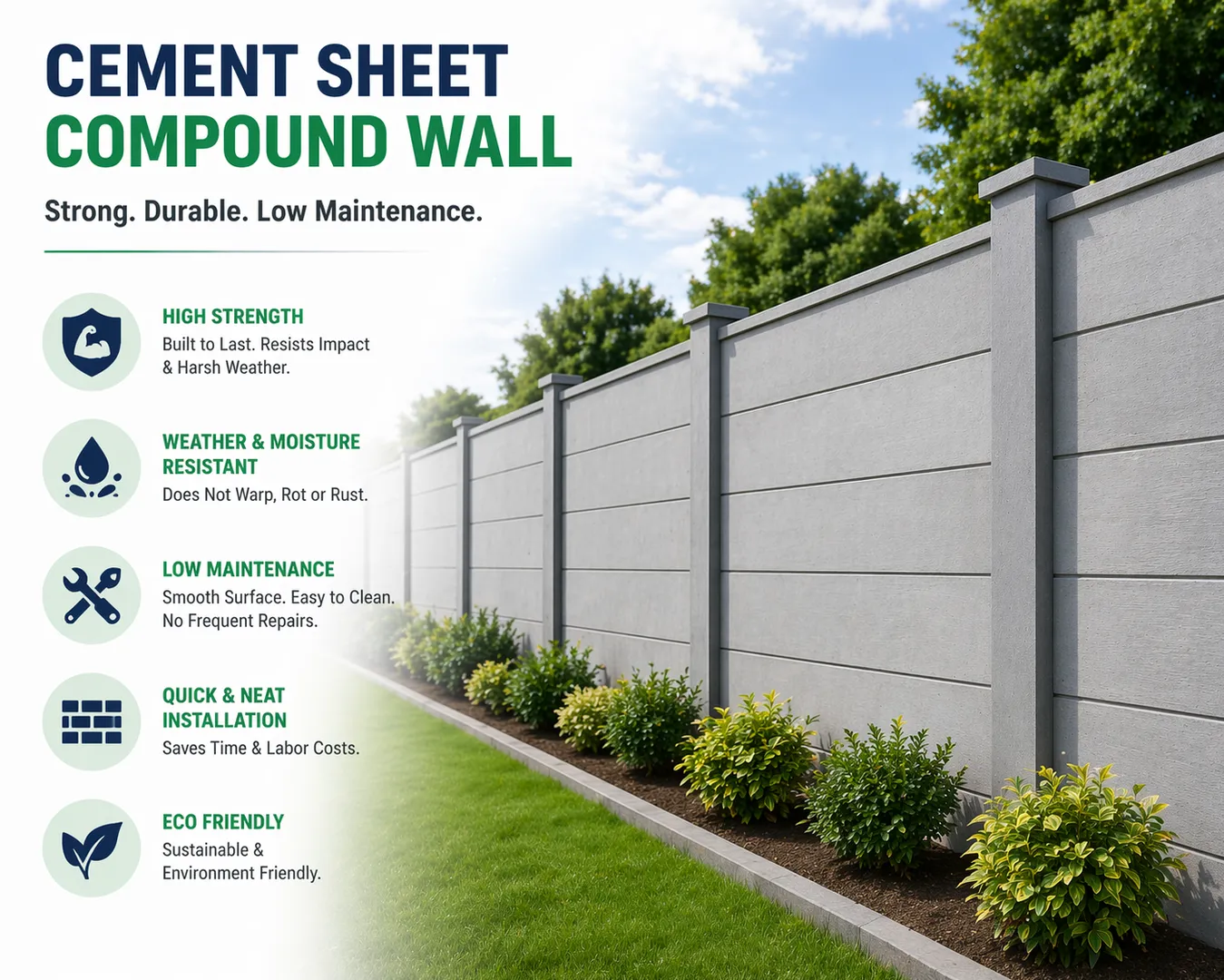 Cement Sheet Compound Wall in Nashik – Lightweight Yet Reliable Boundary Solutions