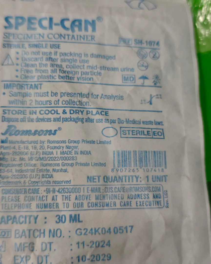 Speci-Can Urine Contener Available in Kalwa West
