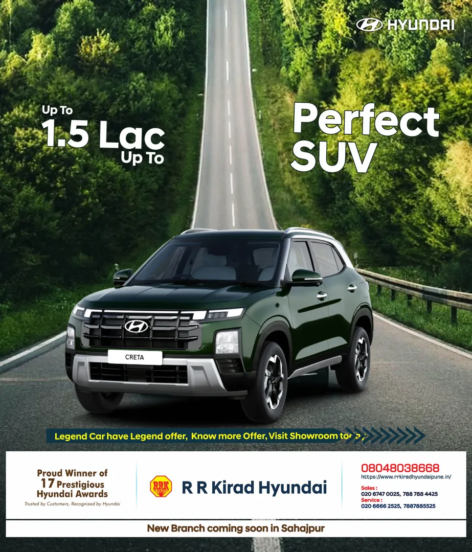 The Hyundai Creta is one of the most popular compact SUVs in India. R R Kirad Hyundai, Hadapsar Pune