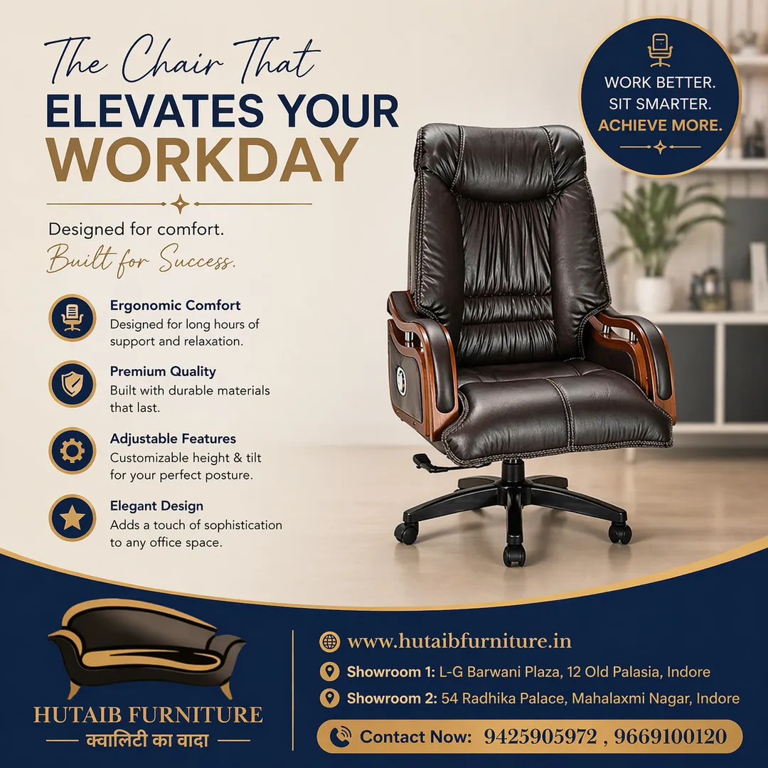 Top Office Chair Manufacturers in Indore – Hutaib Furniture