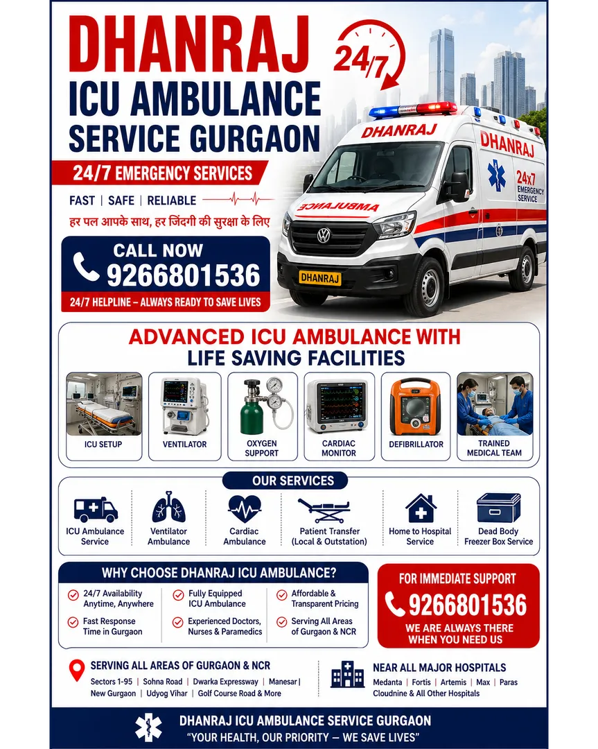 Gurgaon's ICU Ambulance Service-24/7
