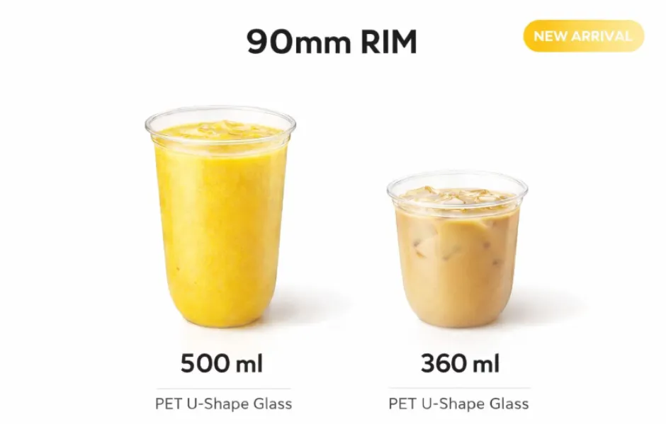 90mm Rim PET U-Shape Cups (360ml & 500ml) Suppliers Vadodara