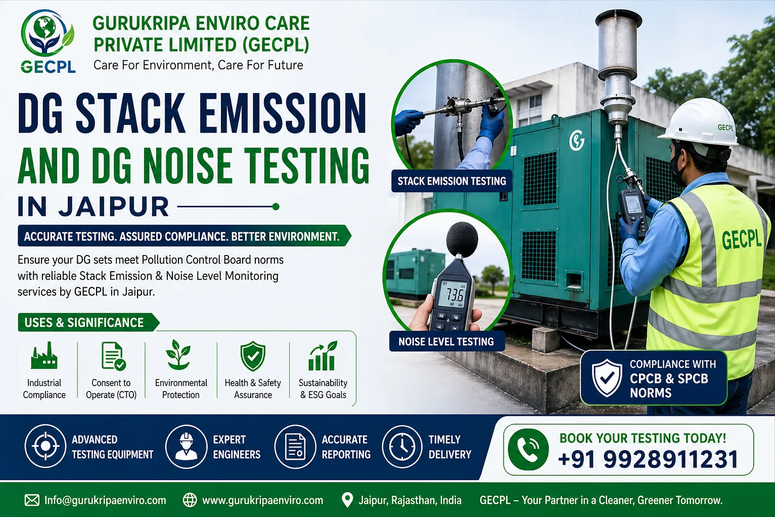 DG Stack Emission and DG Noise Testing in Jaipur