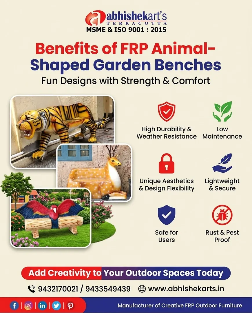 India's Leading FRP Animal-Shaped Garden Benches Manufacturer — Fun, Durable & Fully Customisable