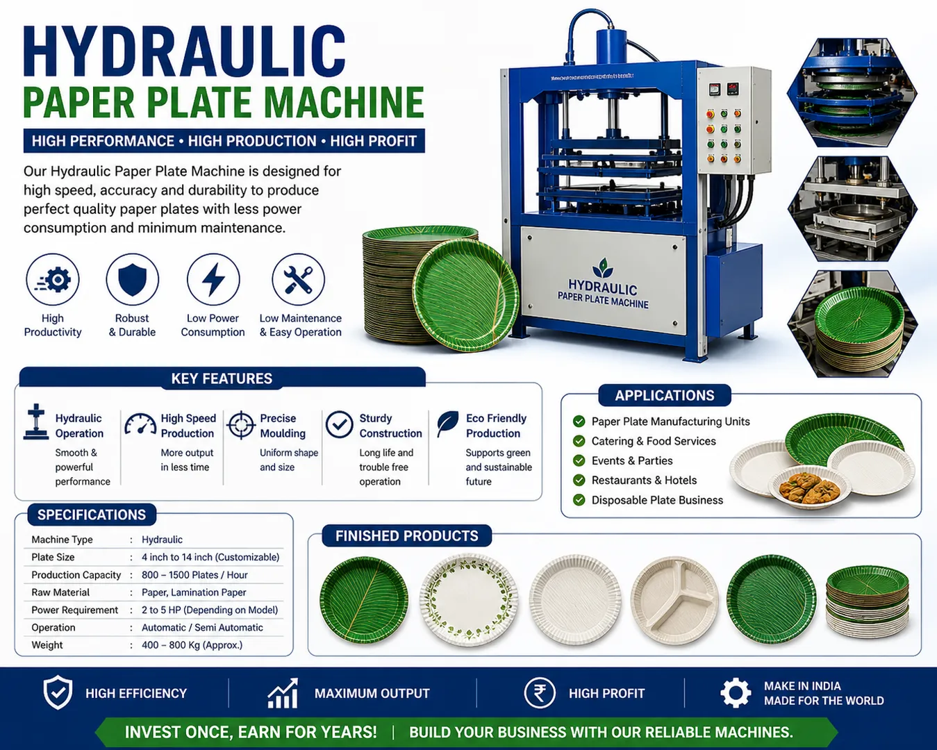 Hydraulic Paper Plate Machine in Satara – Built for Strength and Precision