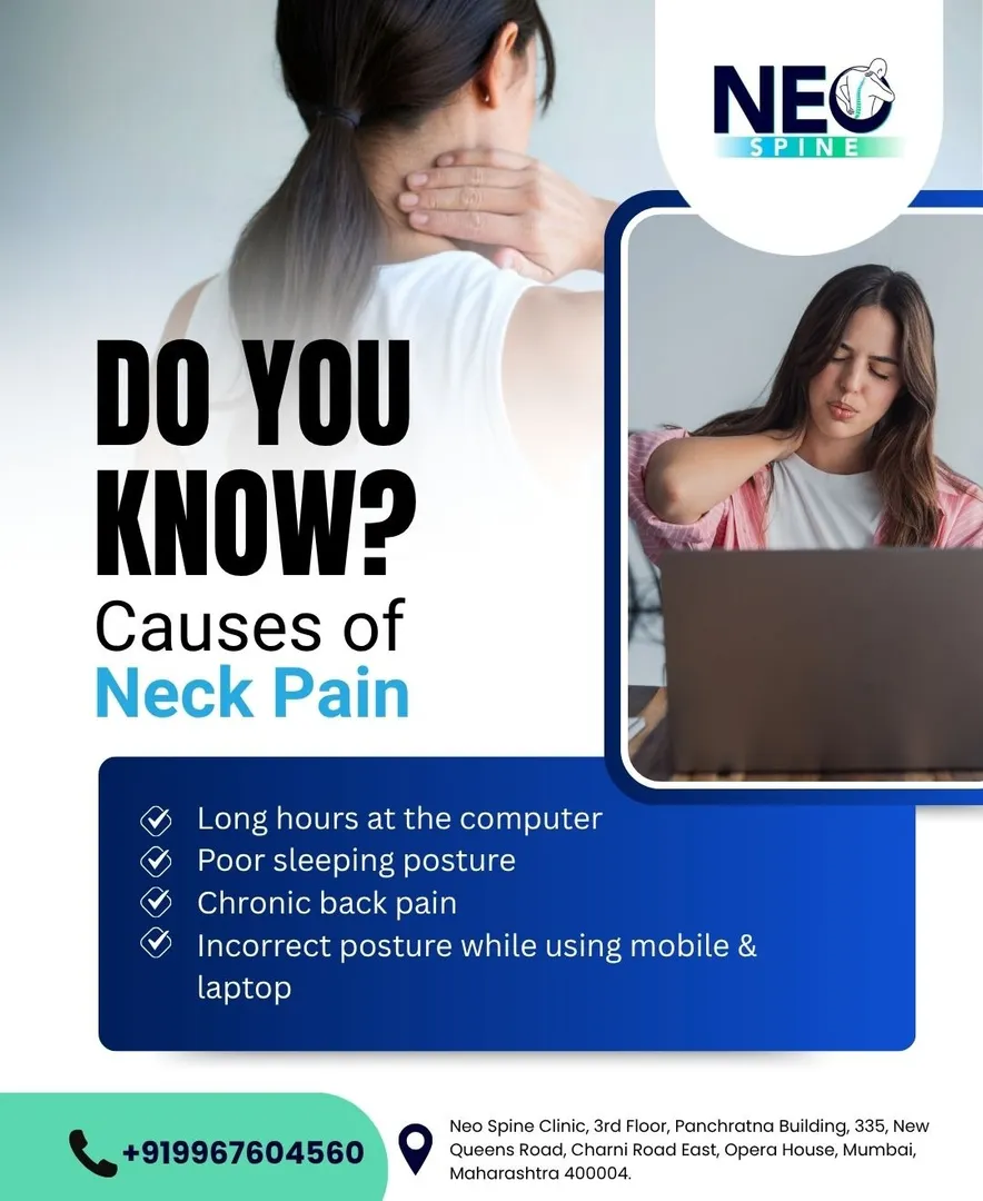 Neck pain is often caused by everyday habits like long screen time, poor sleeping posture, and incor...