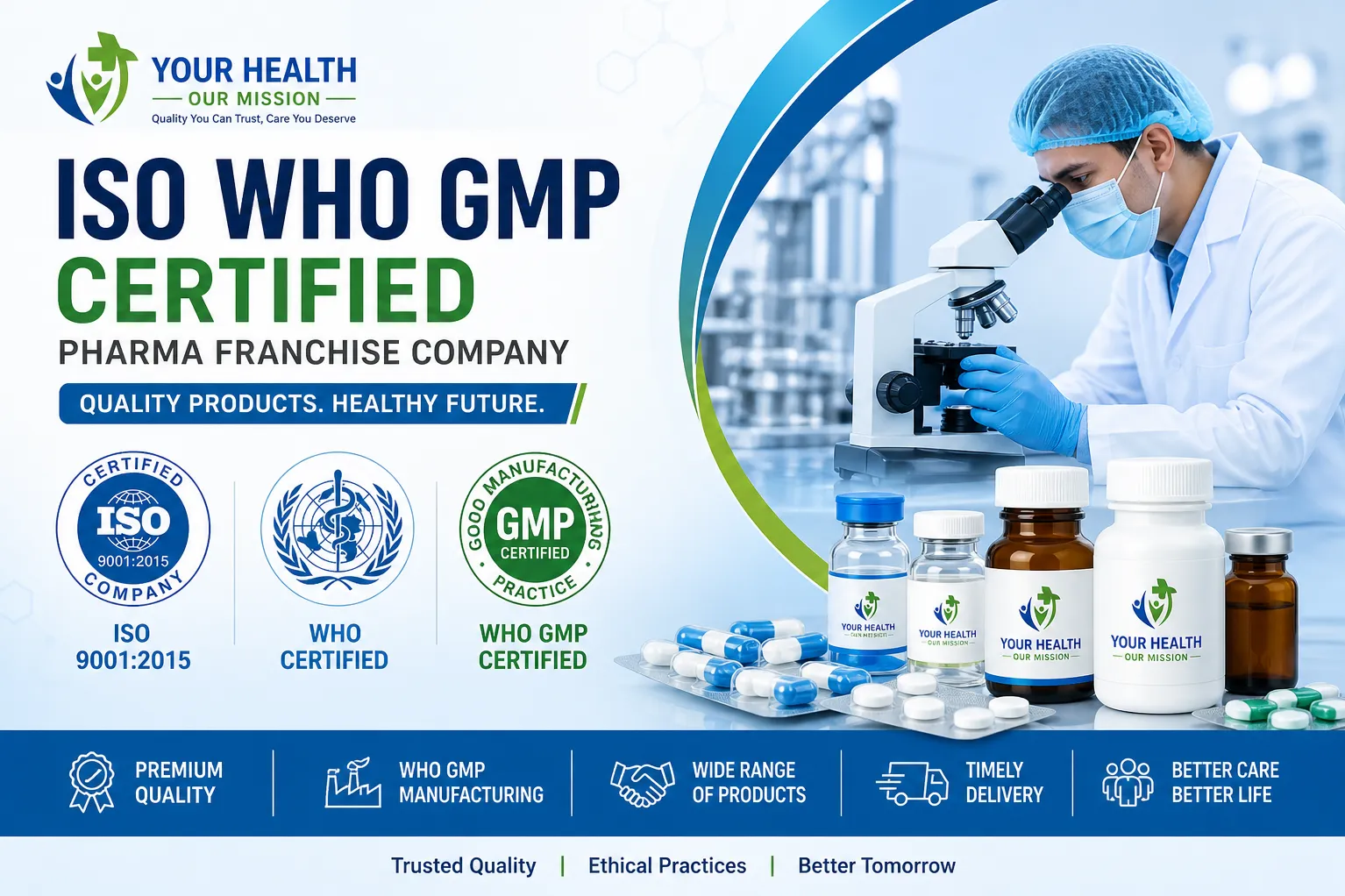 ISO WHO GMP Certified Pharma Franchise Company in India for Reliable Partnerships