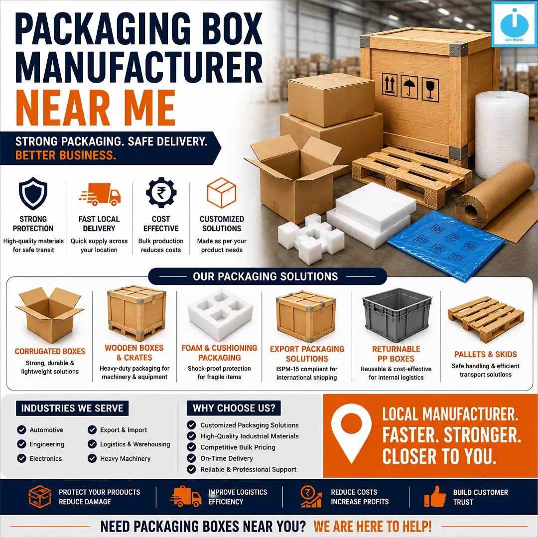 Packaging Box Manufacturer Near Me | Trusted Industrial Packaging Solutions by Om India Packaging