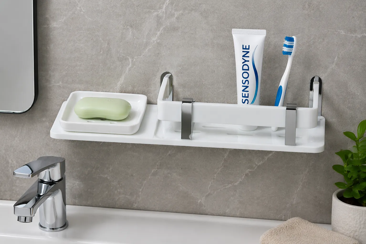 Acrylic self with soap dish