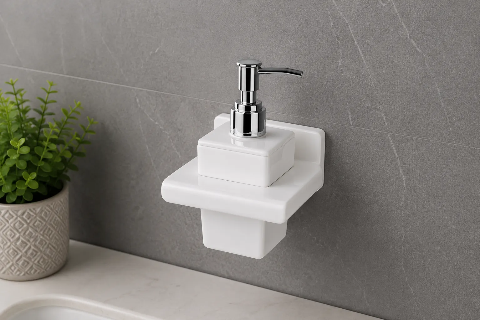 Acrylic soap dispenser holder