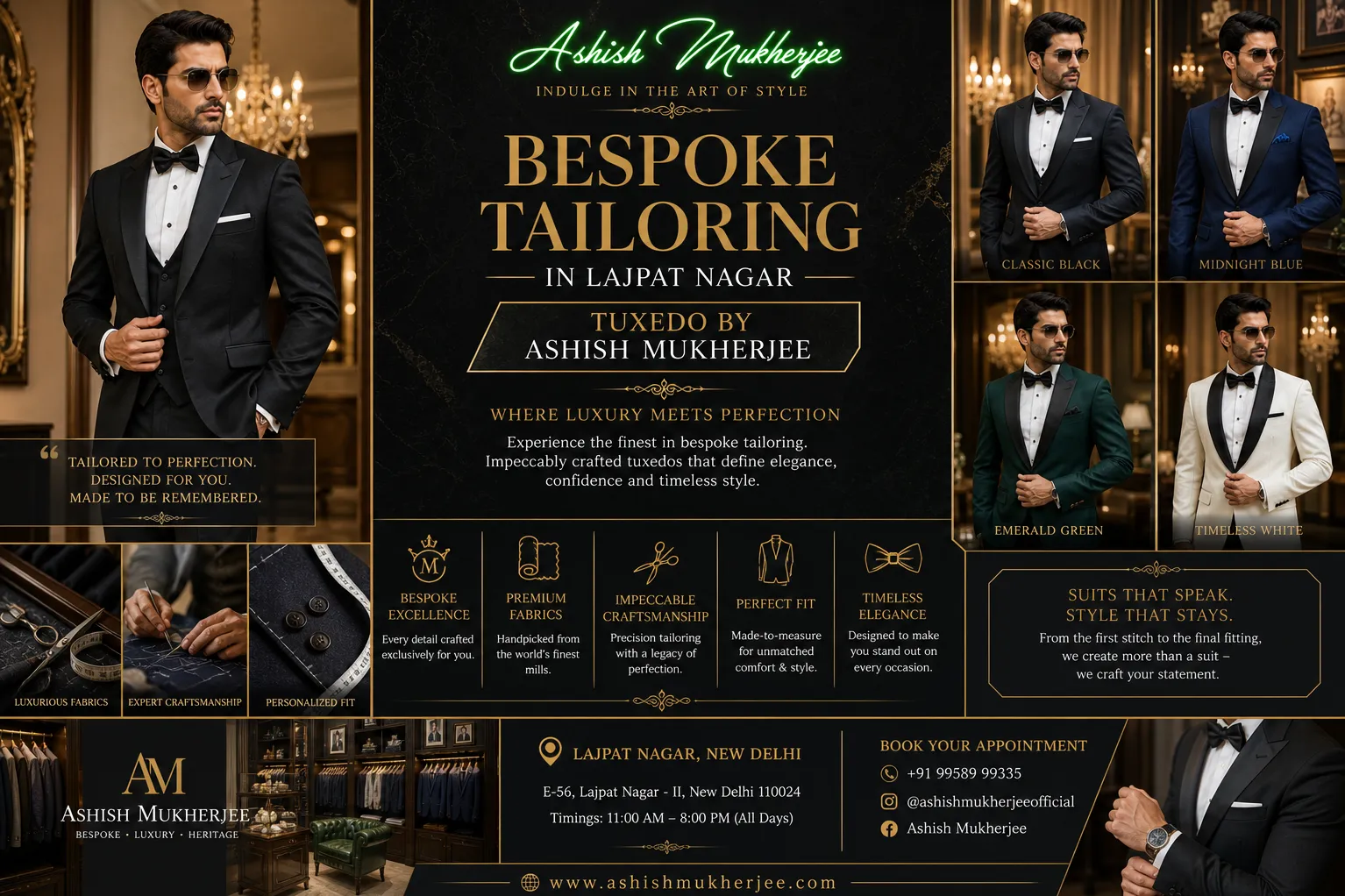 Bespoke Tailoring in Lajpat Nagar | Tuxedo by Ashish Mukherjee