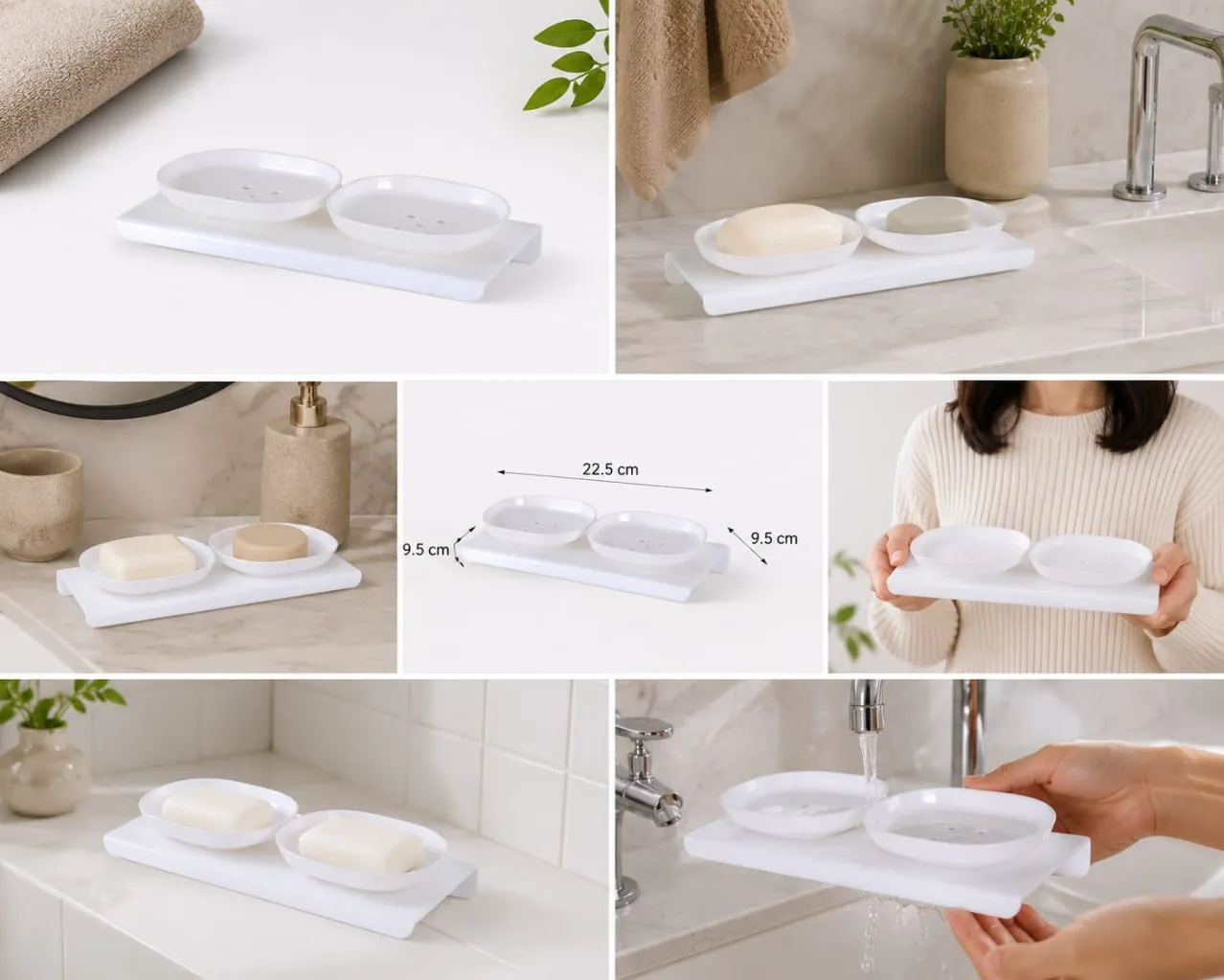 Acrylic double soap dish