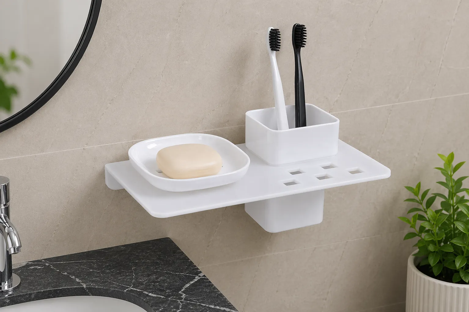 Acrylic 2 in 1 soap dish