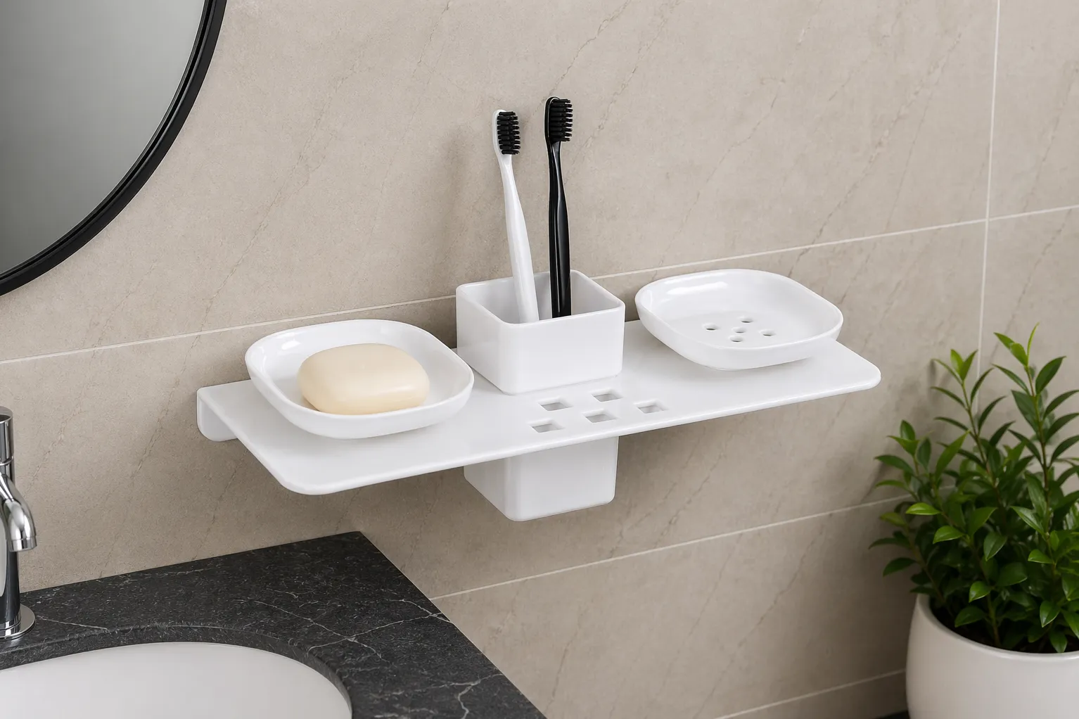 Acrylic 3 in 1 soap dish