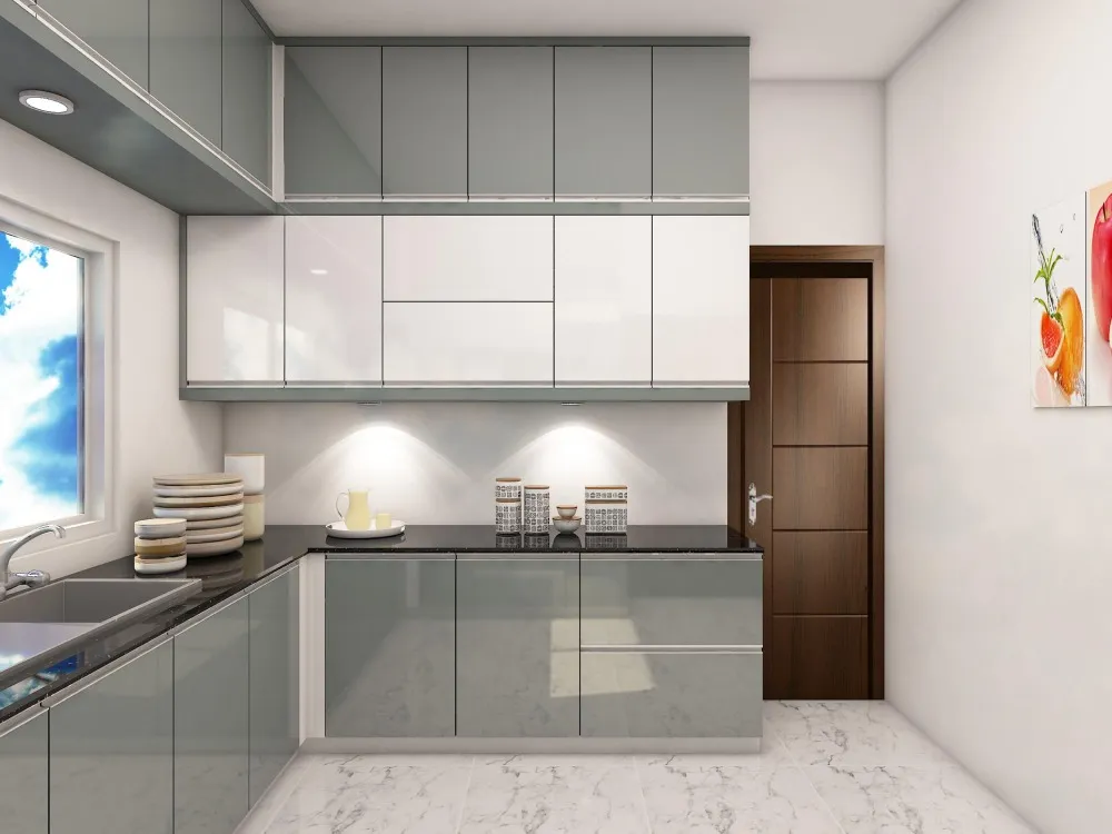 Acrylic Modular Kitchen Design in Noida