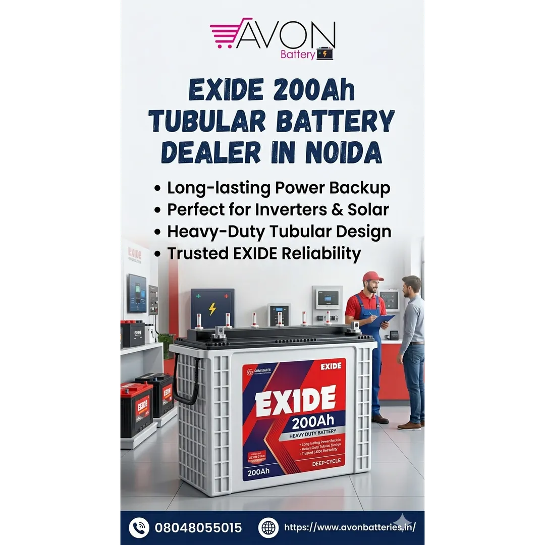 Exide Tubular Battery 200Ah Dealer in Noida | AVON BATTERY