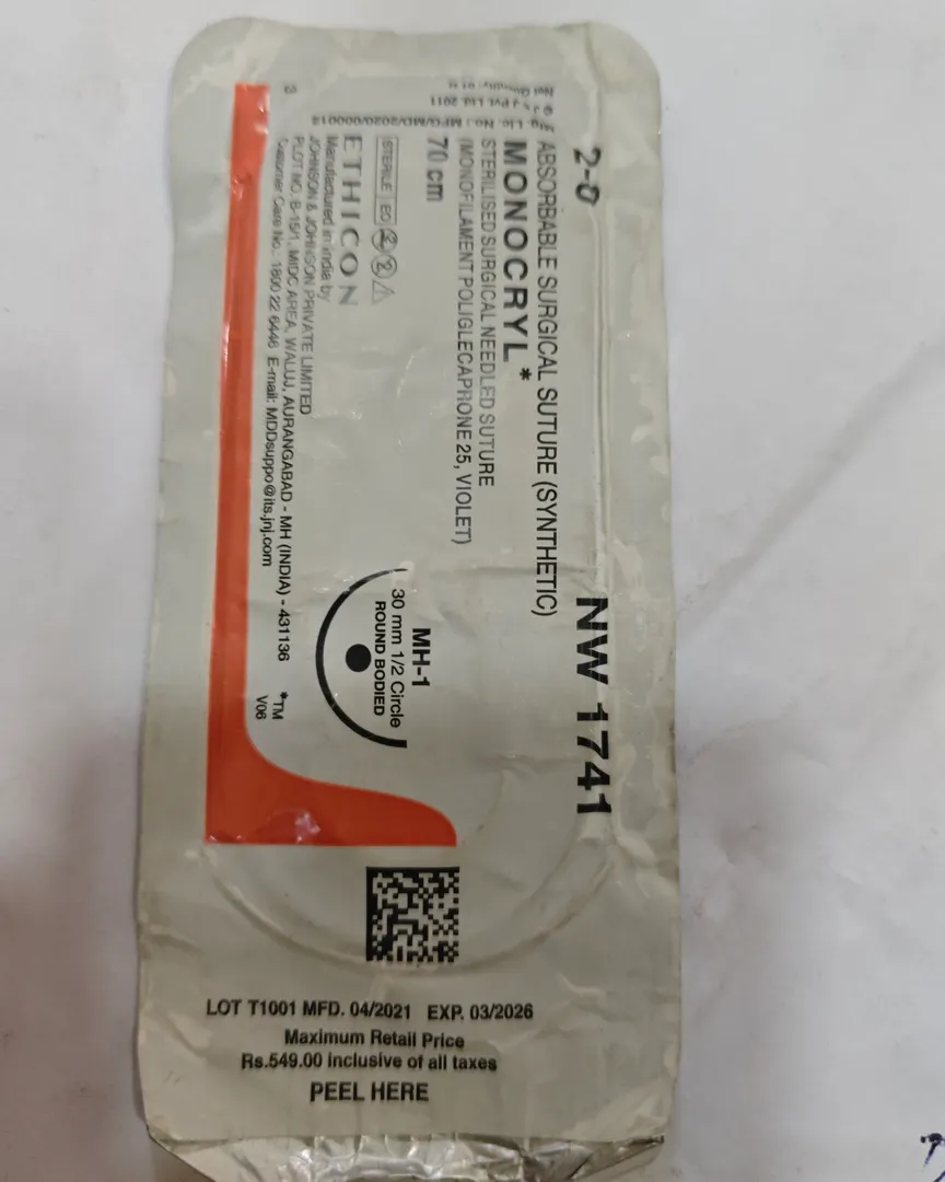 Monocryl 2-0 Wholesale Rate Available in Kalwa Thane