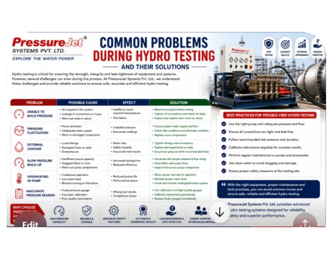 Common Problems During Hydro Testing and Their Solutions