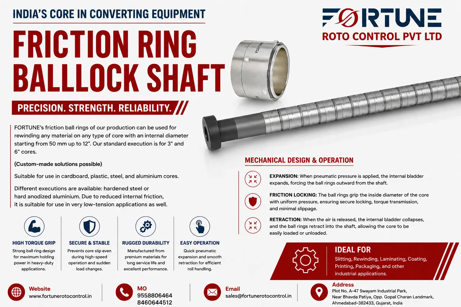 Friction Ring Ball Lock Shaft