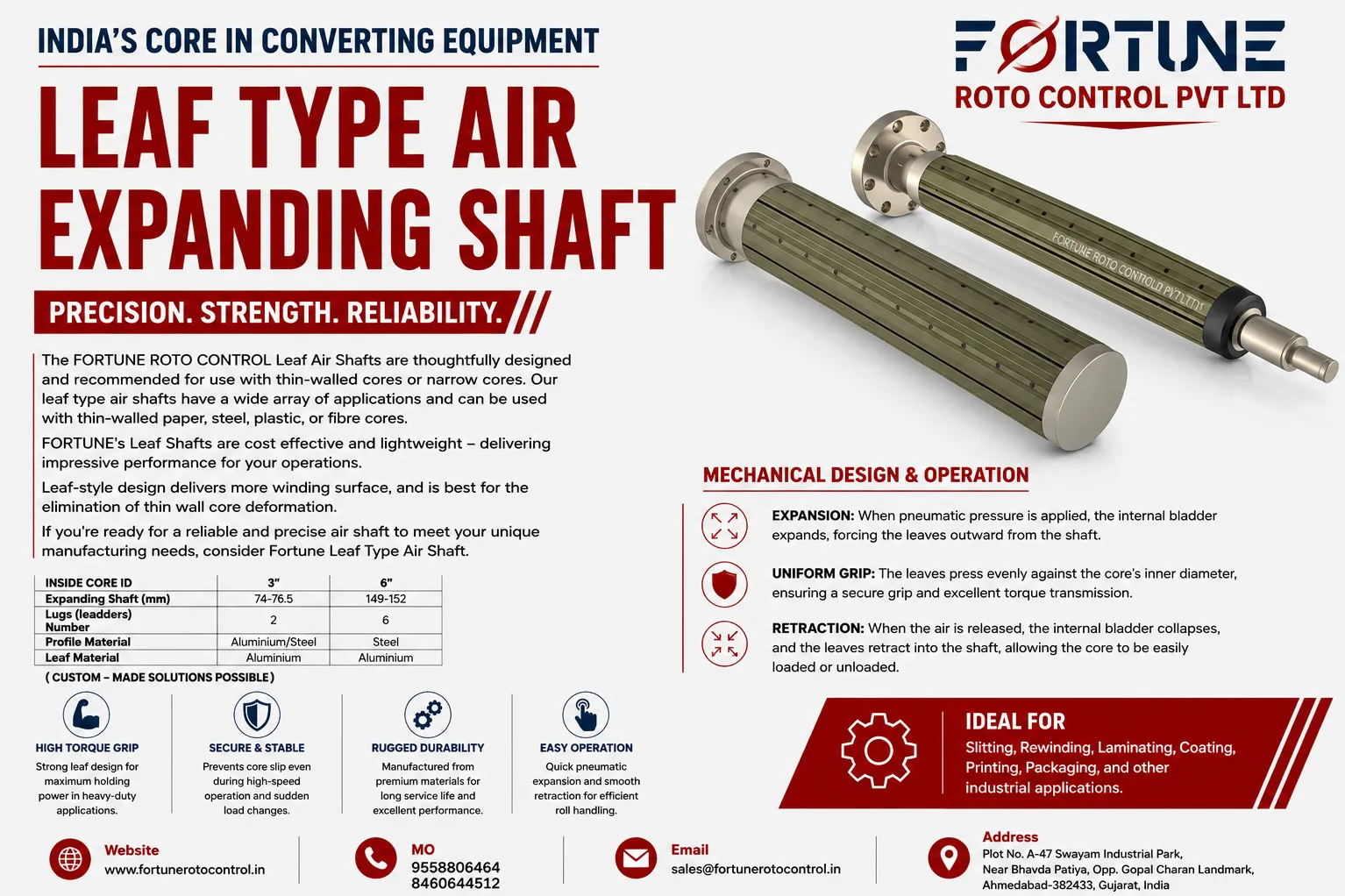 Leaf Type Air Expanding Shaft