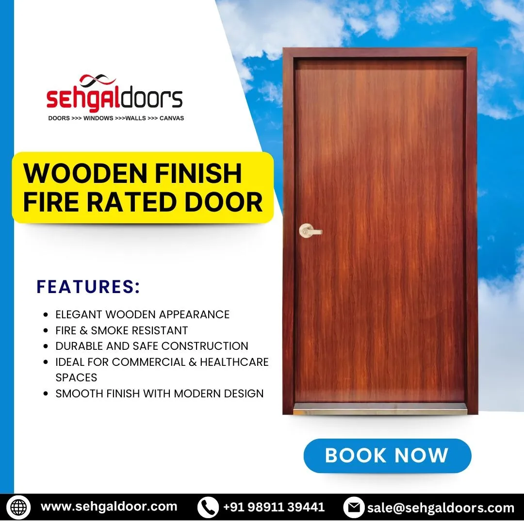 Wooden Finish Fire Rated Door – Safety with Elegant DesignModern buildings require doors that not on...