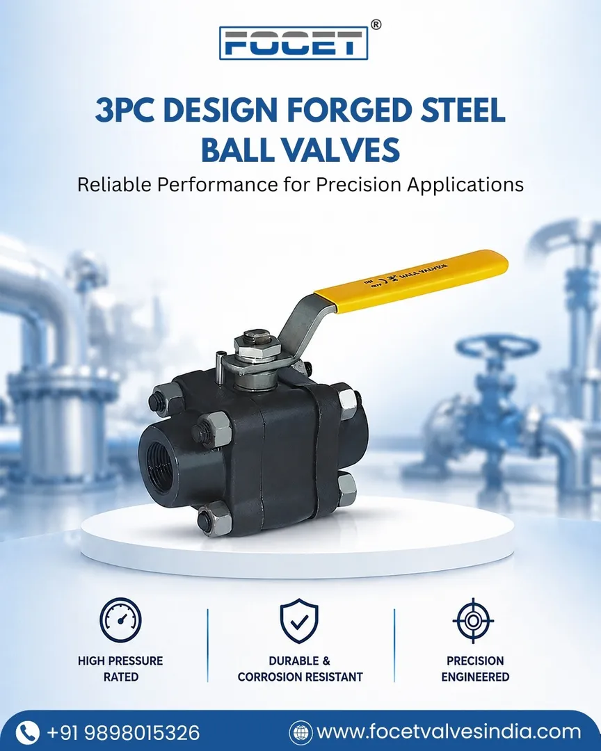 3PC Design Forged Steel Ball Valves Manufacturer in India