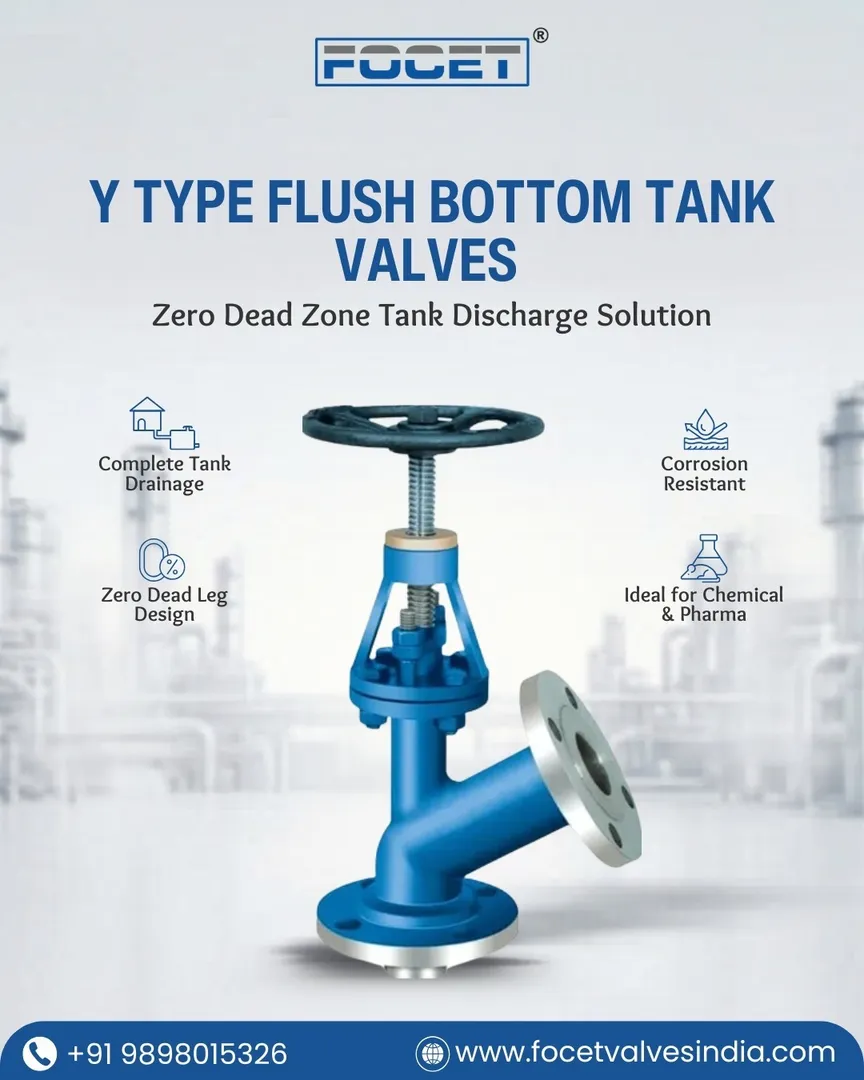 Y Type Flush Bottom Tank Valves Manufacturer in India