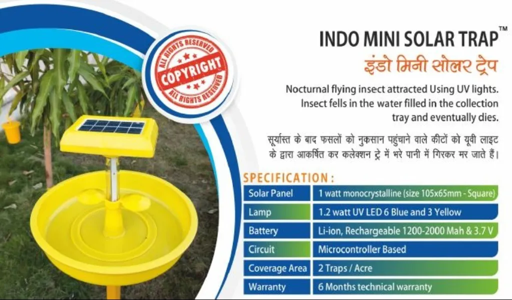 INDO MINI SOLAR TRAP with Pheromone Lure