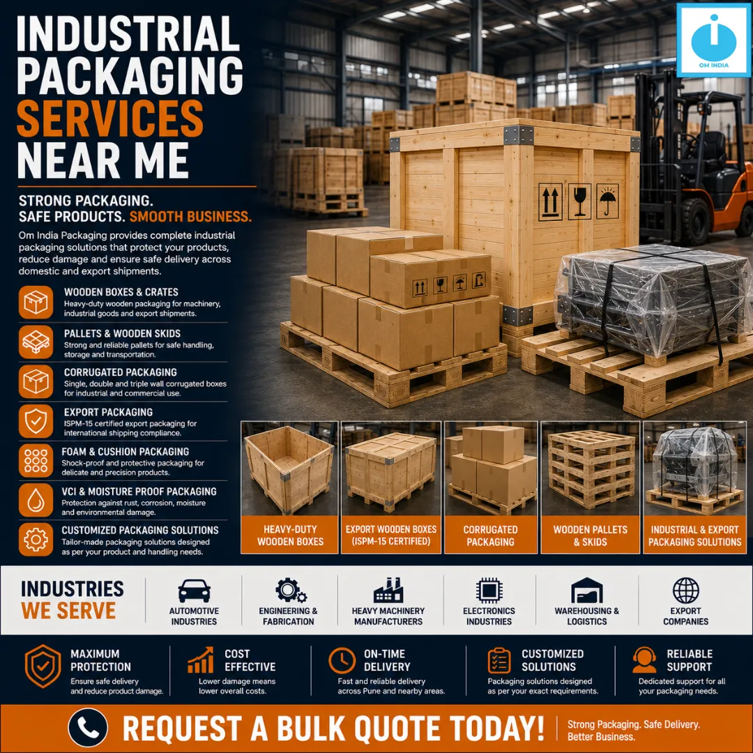 Industrial Packaging Services Near Me | Reliable Industrial & Export Packaging Solutions by Om India