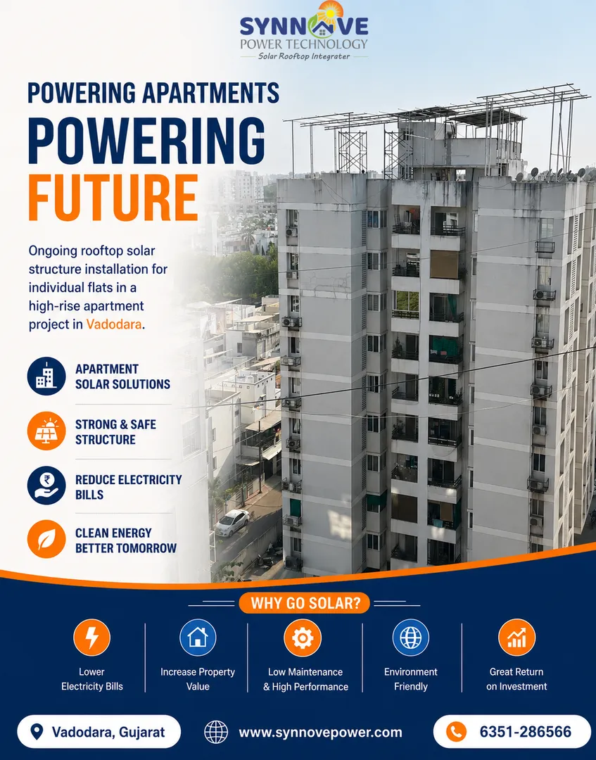 Vadodara apartments are switching to smart solar living.
