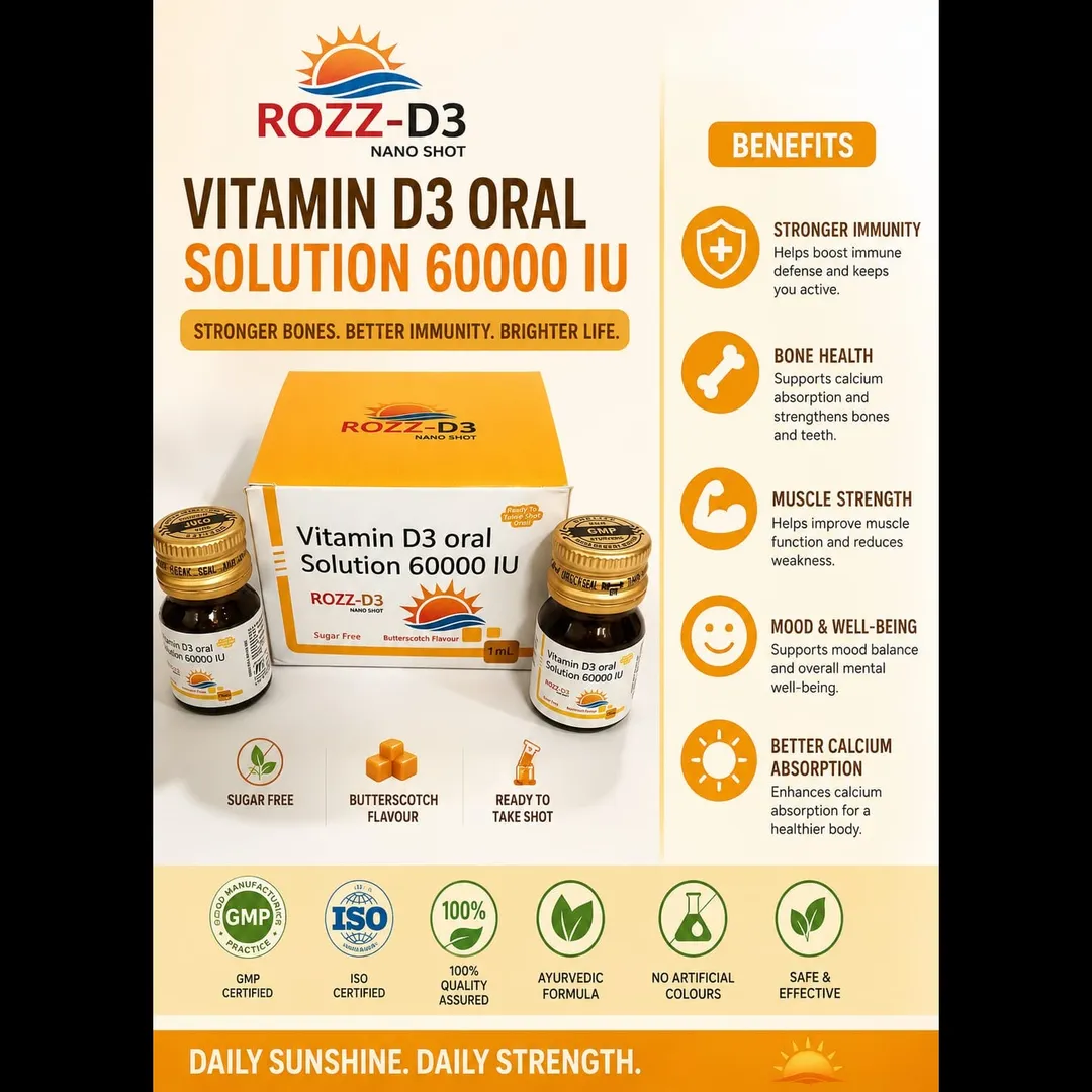 ROZZ-D3 NANO SHOT Vitamin D3 Oral Solution 60000 IU AVAILABLE IN MACROZZ FRANCHISE