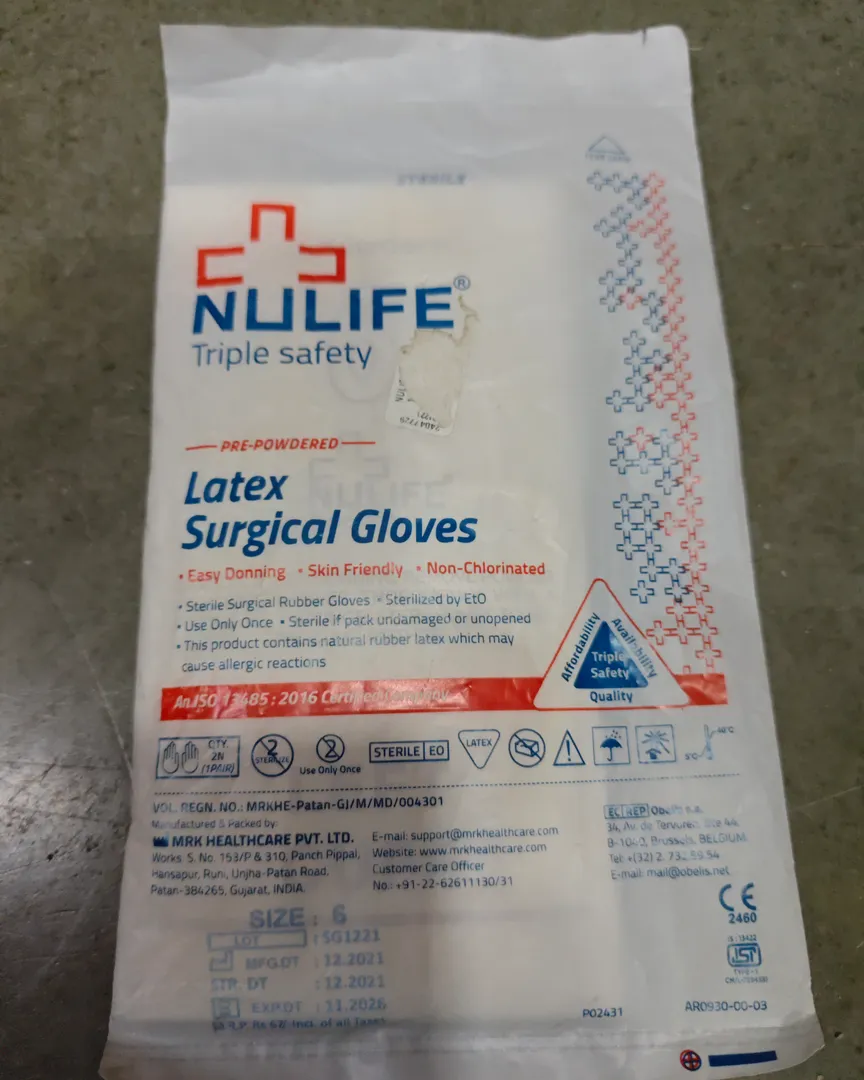 Triple Safety Latex Surgical Gloves Pre Powdered Best Rate Available in Kalwa Thane