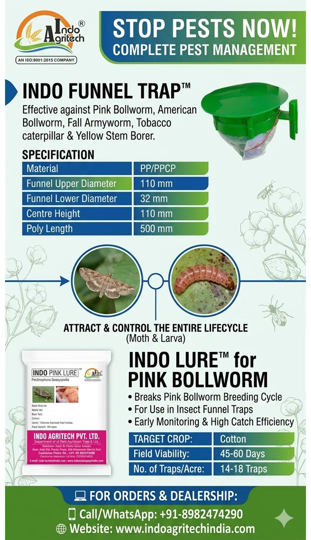 Indo Funnel Trap & Indo Pink Lure - Protect your white gold (Cotton) with Indo Agritech Pvt. Ltd.