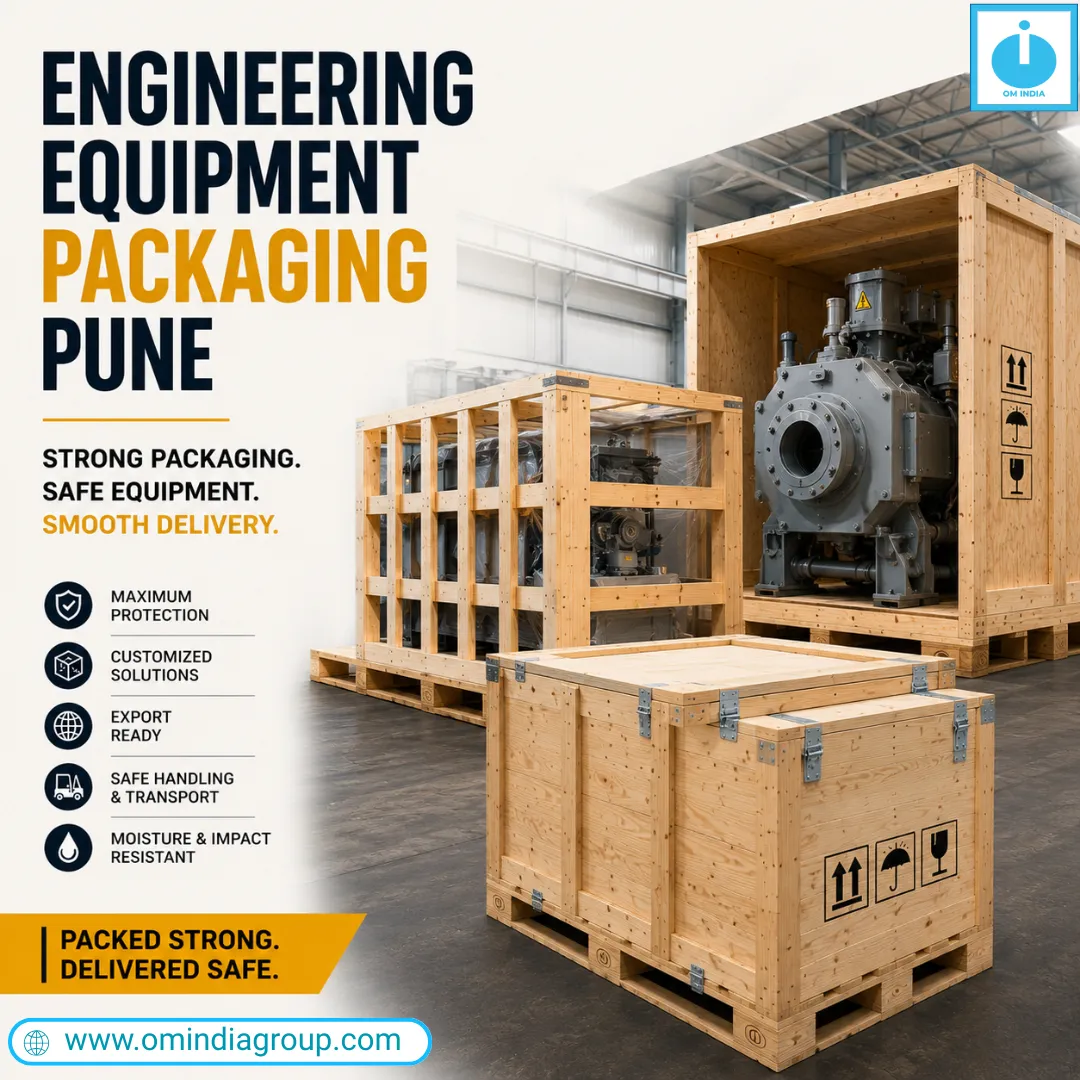 Engineering Equipment Packaging Pune | Reliable Industrial Packaging Solutions by Om India Packaging