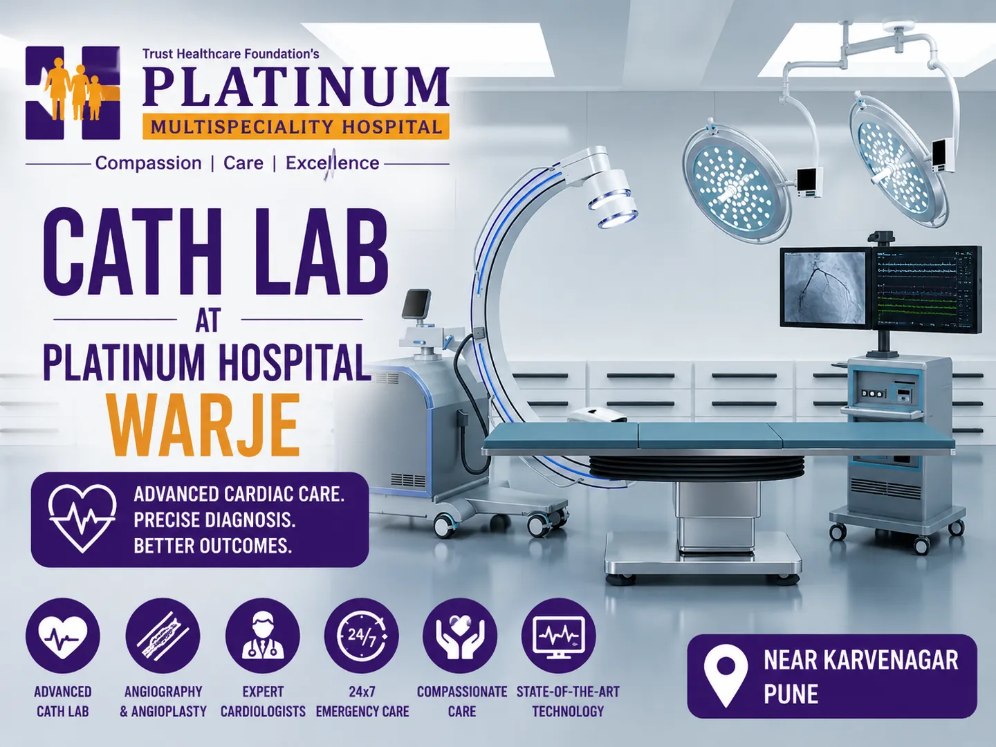 Katraj Pune, experienced interventional cardiologists utilize state-of-the-art Cath Lab