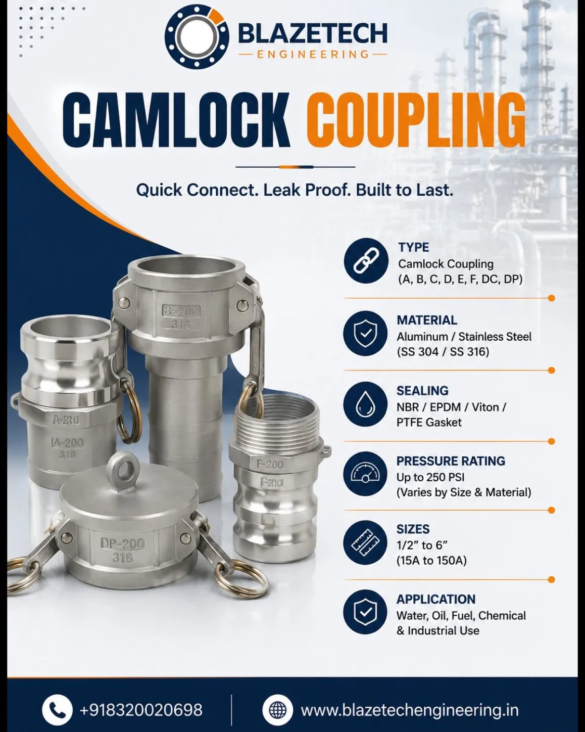 Camlock Coupling Manufacturer Gujarat.